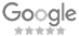 Google logo with five stars below, representing a five-star rating for excellent reviews and customer satisfaction.